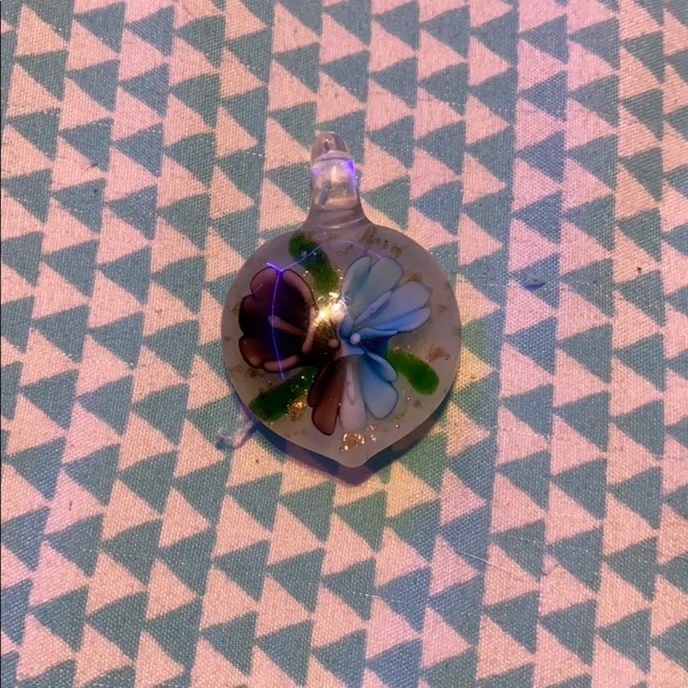 Flower Cermaic glass pendant for necklace